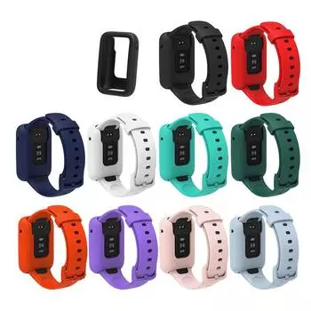 Силиконовый защитный чехол + ремешок для браслета Xiaomi Mi Band 7 Pro, браслета, умного ремешка для часов Xiaomi Mi Band 7 Pro чёрный