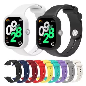 Силиконовый ремешок для умных часов Redmi Watch 4/5 + защитный чехол For Redmi Watch 4 чёрный