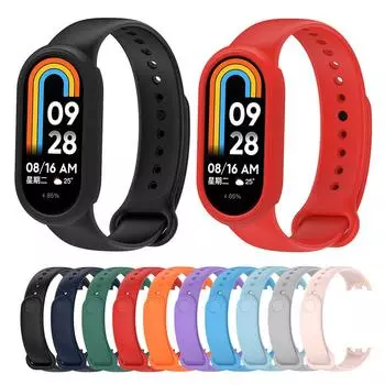 Силиконовый защитный чехол + ремешок для умного браслета Xiaomi Mi Band 8 Xiaomi Mi Band 8 чёрный