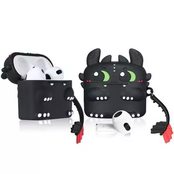 Силиконовый защитный чехол с 3D-мультяшным рисунком, милый креативный внешний вид, забавный водонепроницаемый ударопрочный чехол для беспроводной гарнитуры One Size