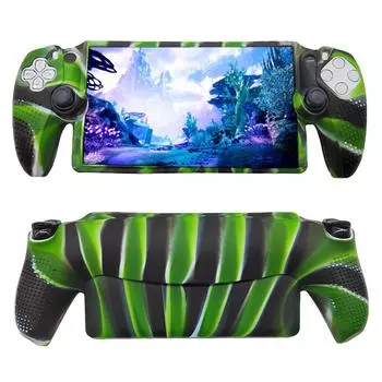 Силиконовый защитный чехол с противоскользящим покрытием для PS5 Portal(Камуфляж Зеленый) ЛУЧШИЙ