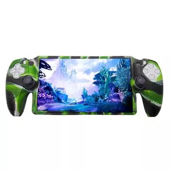 Силиконовый защитный чехол с противоскользящим покрытием для PS5 Portal(Камуфляж Зеленый) ЛУЧШИЙ