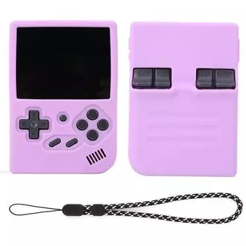 Силиконовый защитный чехол с ремешком для хранения пыли, противоскользящий чехол для портативной игровой консоли RG35XX/RG35XX Plus чёрный