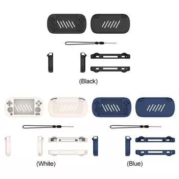 Силиконовый защитный чехол с ремешком против царапин для ANBERNIC RG40XX H(черный)