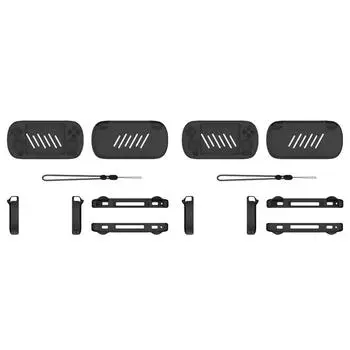 Силиконовый защитный чехол с ремешком против царапин для ANBERNIC RG40XX H(черный)