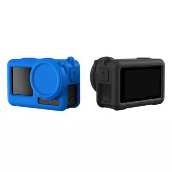 Силиконовый защитный чехол с защитой от царапин и шейным шнурком для DJI Action 3 4 D чёрный