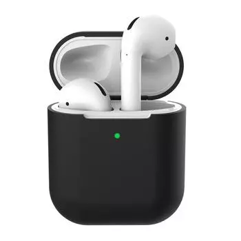 Силиконовый защитный чехол с защитой от потери для Apple AirPods 2, чехол для зарядки чёрный