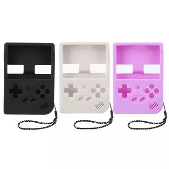 Силиконовый защитный чехол со шнурком, пылезащитный чехол для игровой консоли, защитный чехол для портативной игровой консоли RG35XX/RG35XX Plus чёрный