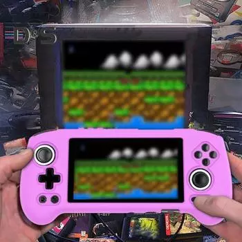 Силиконовый защитный чехол, устойчивый к царапинам, ударопрочный, износостойкий, простой в установке, силиконовый чехол для игровой консоли ANBERNIC RG556 чёрный