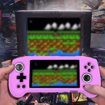 Силиконовый защитный чехол, устойчивый к царапинам, ударопрочный, износостойкий, простой в установке, силиконовый чехол для игровой консоли ANBERNIC RG556 бежевый