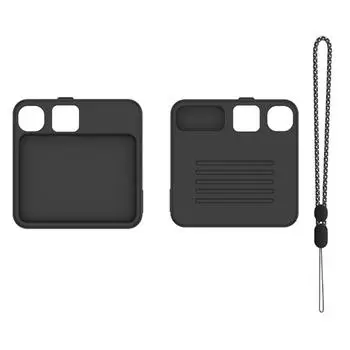 Силиконовый защитный чехол, устойчивый к царапинам, защитный чехол от падений, комплект с карманом для шнурка, чехол для устройства Rabbit R1 AI чёрный