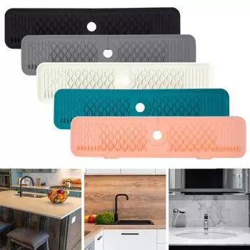 Силиконовый защитный коврик для крана, сливной коврик для кухонной раковины, брызговик, сушильный коврик для кухонной стойки, губка для ванной комнаты, мыло чёрный