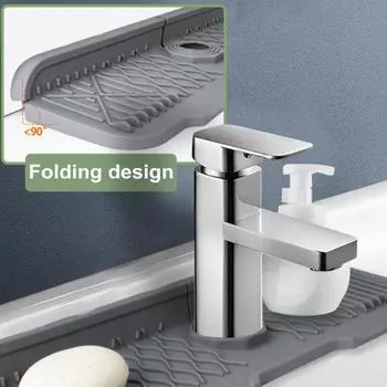 Силиконовый защитный коврик для крана, сливной коврик для кухонной раковины, брызговик, сушильный коврик для кухонной стойки, ванная комната, губка, дозатор мыла, поддон для капель зелёный