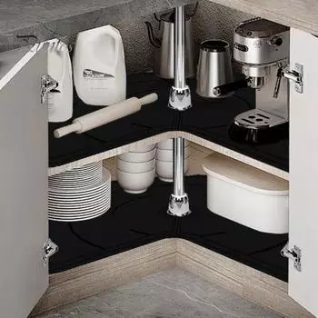 Силиконовый Защитный коврик для полок Lazy Susan, нескользящий термозащитный коврик для двухъярусного органайзера Lazy Susan серый