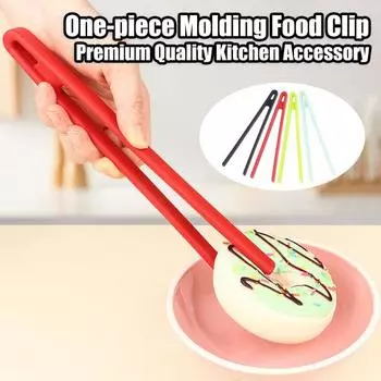 Силиконовый зажим для еды, А-образный держатель для кухонных инструментов для выпечки, щипцы для шведского стола, барбекю, мясо, стейк, овощной хлеб, держатель для кубиков льда красный