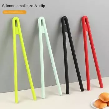 Силиконовый зажим для еды Кухонные принадлежности Бытовая кухонная утварь Термостойкий антипригарный пищевой силиконовый зажим Гаджеты Обеденный стол жёлтый