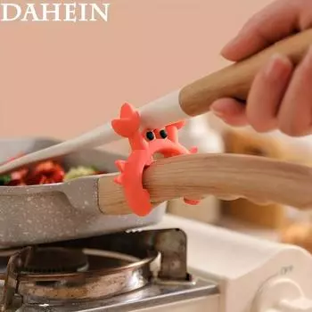 Силиконовый зажим для ложки - Гибкий держатель для кухонных принадлежностей для плиты и посуды - Универсальный зажим для края кастрюли, Прочный аксессуар для кухонных принадлежностей зелёный