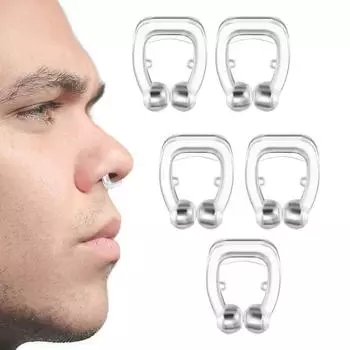 Силиконовый зажим для носа от храпа, спальное устройство, 5 шт. белый
