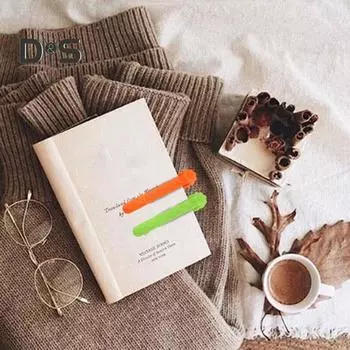 Силиконовый зажим для закладки Яркий цвет Компактный дизайн Портативный уникальный держатель для страниц книги Многофункциональная автоматическая закладка фиолетовый