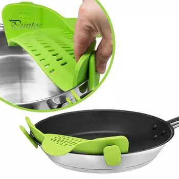 Силиконовый зажим на кастрюле, сито, защита от проливания, корзина для слива, универсальный пищевой дуршлаг для пасты, фруктов, овощей, кухни, ресторана, пикника оранжевый