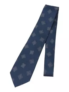 Silk Geometric Necktie 218200006 Royal Blue ONE SIZE [Ships Colors] Men s