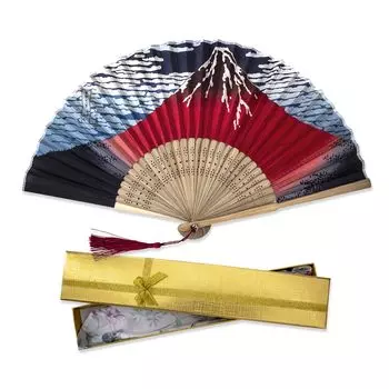 Silk Japanese For Fan Gift Case Views of Fuji Wind and Clear [boshiho] Fan, Women s, Men s, Stylish, Luxury, Sense, Fan, Durable, Accessories,