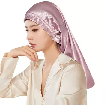 Silk Night Silk Cylindrical не отпадет, пока Silk Night для длинных волос предотвращает появление секущихся кончиков и для подарка [Utukky] Кепка, Кепка, Дизайн, Утро, 100% роза розовый