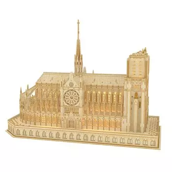 SILK ROAD 3D Puzzle DIY Деревянный пазл Собор Парижской Богоматери со светодиодной подсветкой 266 шт. Поделка Подарочная игрушка Развивающая игрушка для мальчиков и девочек для взрослых Подарок на Новый год