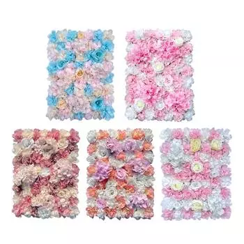 Silk Roses Artificial Flower Wall DIY Wedding Decoration Floral Panel for Home Decor Birthday Wedding Party Background Backdrop