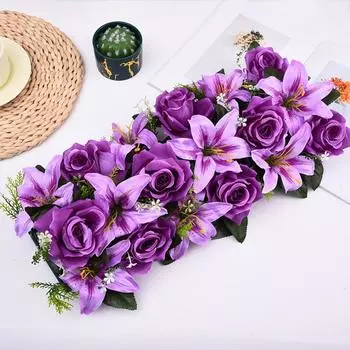 Silk Simulated Flower Rose&lily Wall Wedding Flower Fashion Fake Flowers Wall Arches Decor
