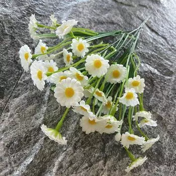 Silk Small Daisy Flower Bouquet For Wedding Decor And Home Styling Projects