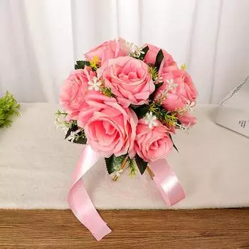 Silk Wedding Bouquets Bridal Wedding Bouquet White Silk Flowers Roses Artificial Bride Bouquet Holding Flowers Wedding Accessory