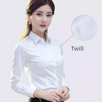 Silm Short Sleeve Business Wear Overalls Women s White Shirt White Long sleeves Fashion Tape [twill opaque]] L
