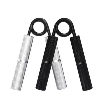 Силовой брус с металлической рукояткой, фитнес-пружинный стальной тренажер типа А One Size чёрный