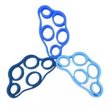 Силовой тренажер для хвата пальцев рук. Усилитель сопротивления. Упражнение на натяжение ленты. светло-синий