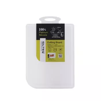 SILTEQ Kirei no Mikata Platinum silicone cutting board that can be rolled up and sterilized by boiling S size White белый