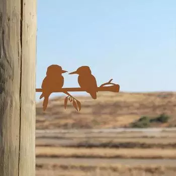 Силуэт из железа «Две птицы на ветке» Добавьте очарования в ваш интерьер с помощью этой фигурки. Идеально подходит для новоселья и художественного оформления из металла.. Потрясающие птицы светло-серый