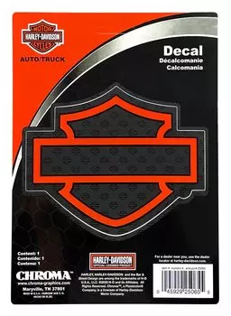 Силуэтная планка с логотипом щита оранжевого цвета x см CG25065 Harley-Davidson и наклейка, - 12,7 10,2