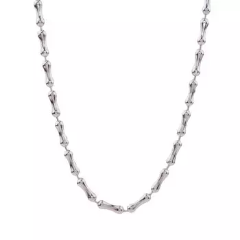 Silver 925 Chain 50cm Ball Chain Cut Ball Chain Bone Chain Necklace Width 5mm Width 3mm Stylish Adult Silver Chain [aBALENT] Men s Men s (Bone Chain)