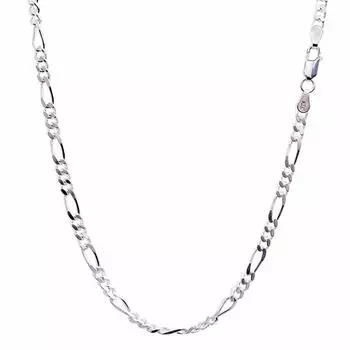 Silver 925 Figaro cut width length [Sears] 4-sided chain, 4mm, 45cm, sfg120-45