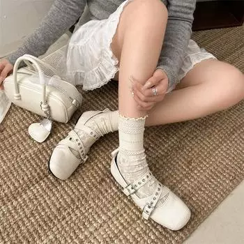Silver ballet style square head light mouth low heel single shoes women s 2025 new summer retro versatile soft sole Mary Jane shoes 35 чёрный