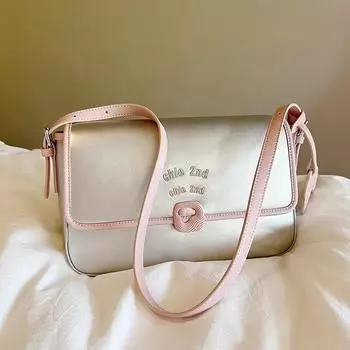 Silver Beach Girls Small Square Bag Girls 2024 New Sweet Cool Underarm Bag One Shoulder Crossbody Bag