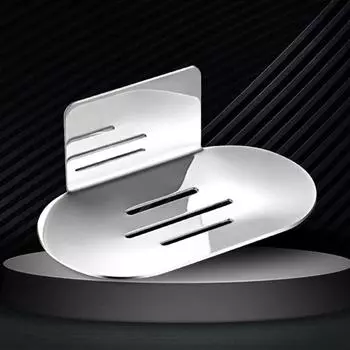 Silver/Black Stainless Steel Shower Soap Holder Wall Mounted Soap Tray Portable Soap Dish Bathroom чёрный