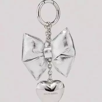 Серебряный бант брелок сердце кулон телефонная цепочка сердце наушники чехлы кулон брелок сплав ключи кольца сумки брелок для женщин
