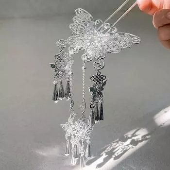 Silver Ethnic Style Headwear Ancient Hanfu Hair Sticks Cheongsam Accessories серебряный