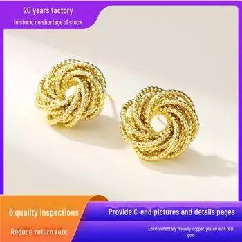 Silver Geometric Twist Hoop Earrings - 925 Silver Needle TE02027