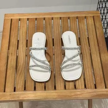 Silver high heels women s stiletto with full diamond slippers women s summer wear elegant medium high heel sandals women s models 35