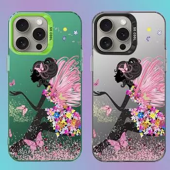 Silver IMD African Girl Cross-border Phone Case for iPhone 15 14 13 8 11 iPhone 14 Plus