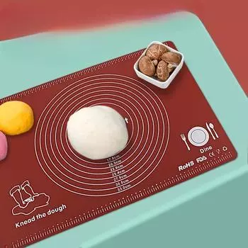 Антибактериальный коврик для замеса с серебряными ионами, силиконовый коврик для выпечки, большая и гладкая поверхность, нескользящий антипригарный коврик 56.7x40x0.08cm коричневый