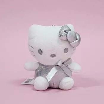 Серебряный брелок для ключей в виде куклы Китти в виде сердца, популярный персонаж в Корее